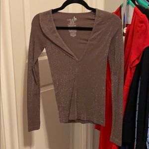 Free People Intimately Metallic Brown Top